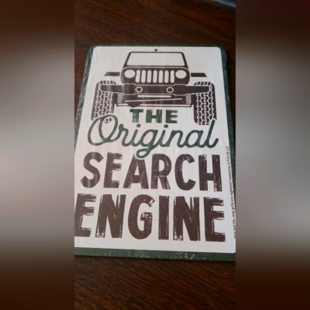 Jeep The Original Search Engine Wall Sign - Green and Brown 8×6